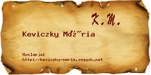 Keviczky Mária névjegykártya