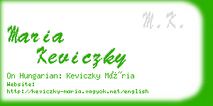 maria keviczky business card